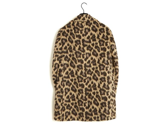 Etro 2021 Leopardjacke FR38 Kunstfell Wolllanger Mantel UK10 US8 Leopardenprint - Ansicht 5