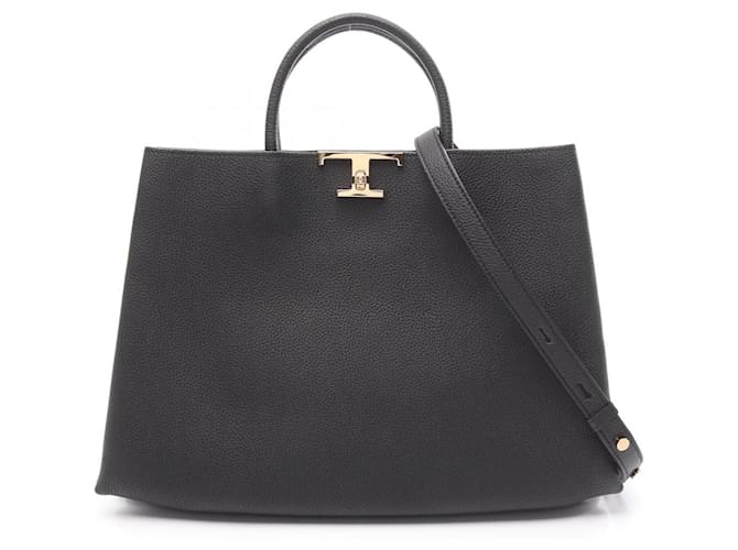 Tod's T Timeless Medium Tote Bag Black Leather ref.2503077 - Joli Closet