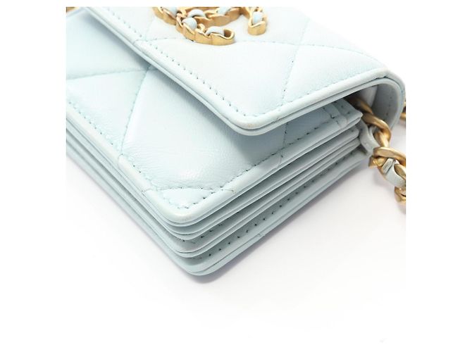Borsa a Spalla Matelassé Chanel 19 Blu - vista 6