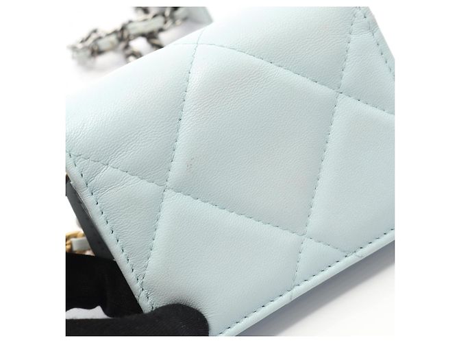 Borsa a Spalla Matelassé Chanel 19 Blu - vista 8