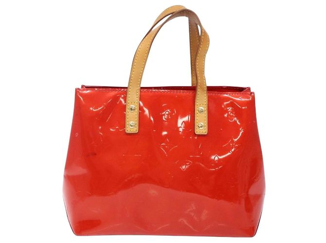 LOUIS VUITTON Monogram Vernis Reade PM Borsa a Mano Rossa M91088 LV Auth ep10876 Rosso - vista 13