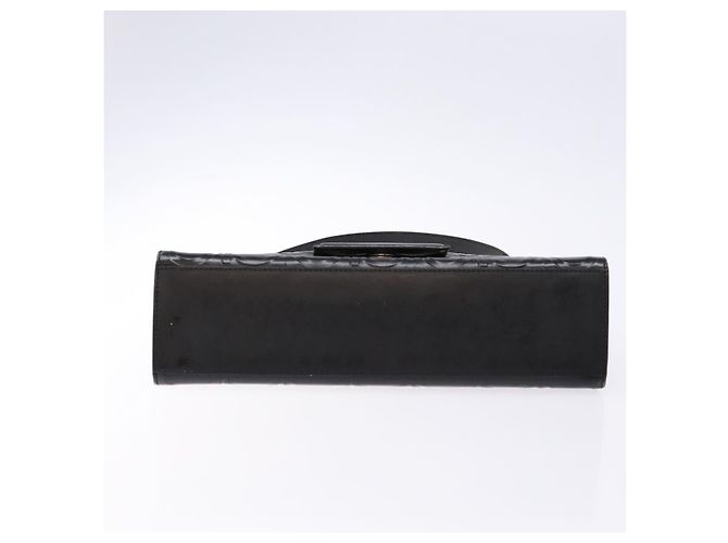 Borsa a Spalla Gancini in Pelle Nera e Argento di Salvatore Ferragamo Auth BA5258 Nero - vista 10