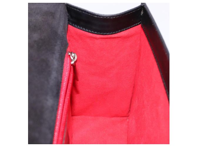 Borsa a Spalla Gancini in Pelle Nera e Argento di Salvatore Ferragamo Auth BA5258 Nero - vista 20
