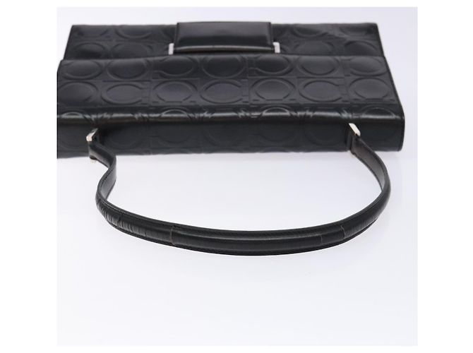 Borsa a Spalla Gancini in Pelle Nera e Argento di Salvatore Ferragamo Auth BA5258 Nero - vista 7