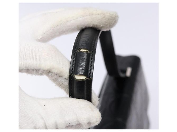 Borsa a Spalla Gancini in Pelle Nera e Argento di Salvatore Ferragamo Auth BA5258 Nero - vista 9