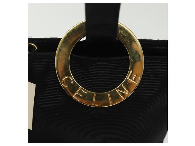 Céline Celine Tasche Nylon Schwarz Gold Auth 140367 Golden - Ansicht 14