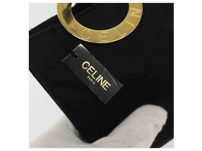 Céline Celine Tasche Nylon Schwarz Gold Auth 140367 Golden - Ansicht 15