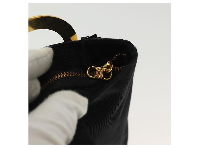 Céline Celine Tasche Nylon Schwarz Gold Auth 140367 Golden - Ansicht 16