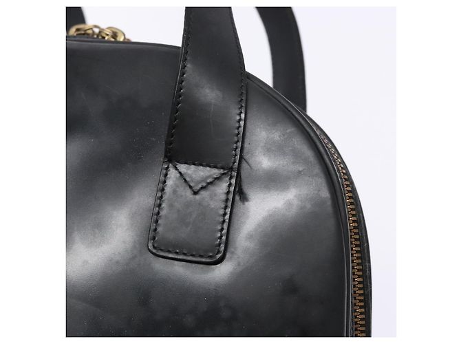 GUCCI Schultertasche aus Leder Schwarz Gold 001 3444 1650 Auth 135195 Golden - Ansicht 14