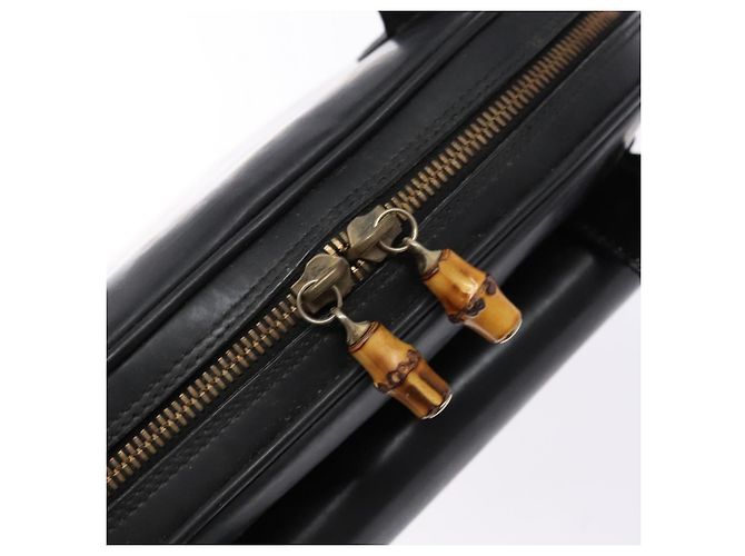 GUCCI Schultertasche aus Leder Schwarz Gold 001 3444 1650 Auth 135195 Golden - Ansicht 15