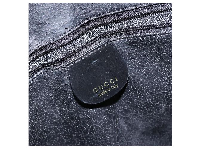 GUCCI Schultertasche aus Leder Schwarz Gold 001 3444 1650 Auth 135195 Golden - Ansicht 16