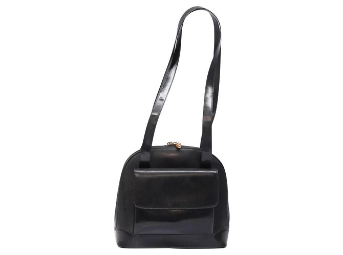 GUCCI Schultertasche aus Leder Schwarz Gold 001 3444 1650 Auth 135195 Golden - Ansicht 2