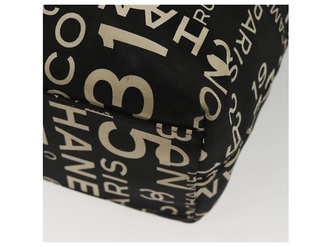 CHANEL Borsa a Spalla Bysy Line in Tela Nera Argento CC Auth 140489 Nero - vista 13