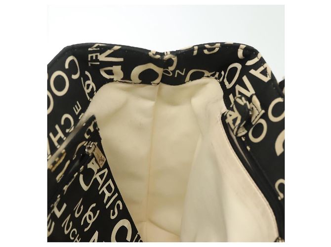 CHANEL Borsa a Spalla Bysy Line in Tela Nera Argento CC Auth 140489 Nero - vista 17