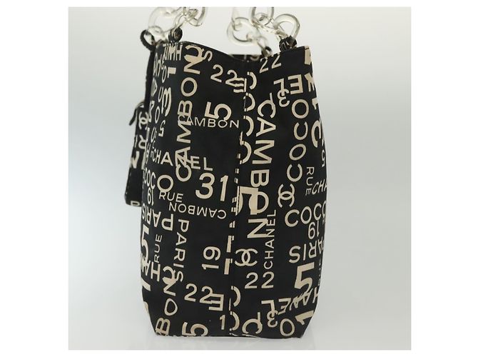 CHANEL Borsa a Spalla Bysy Line in Tela Nera Argento CC Auth 140489 Nero - vista 4