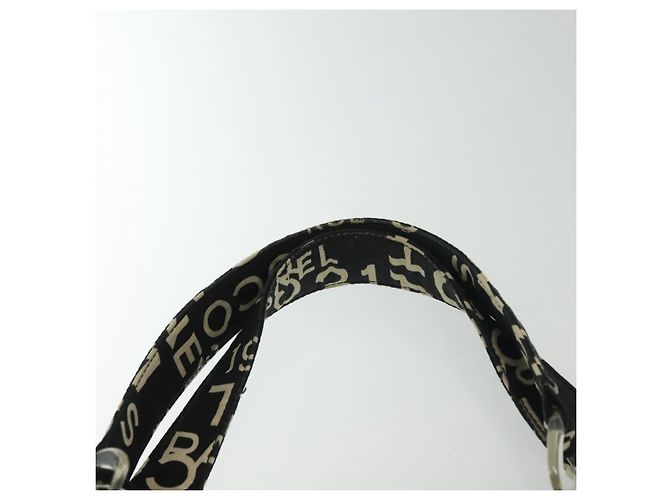 CHANEL Borsa a Spalla Bysy Line in Tela Nera Argento CC Auth 140489 Nero - vista 8