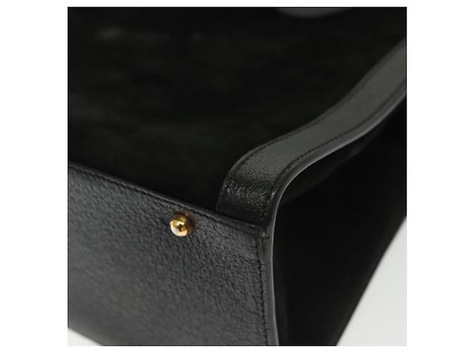 Bamboo Borsa a Mano in Bambù GUCCI Camoscio Nero Oro 002 1186 0260 Auth ep10379 D'oro - vista 11