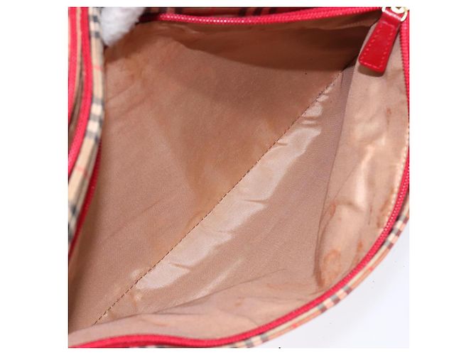 Borsa Tote Nova Check Burberry Canvas Beige Oro Auth 140196 D'oro - vista 21