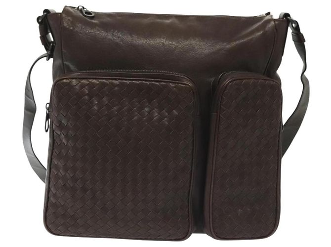 Autre Marque Borsa a Spalla in Pelle Marrone INTRECCIATO di BOTTEGA VENETA Auth fm4835 - vista 2