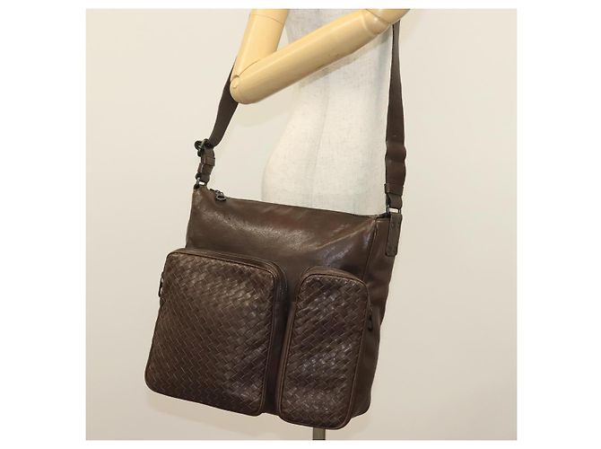 Autre Marque Borsa a Spalla in Pelle Marrone INTRECCIATO di BOTTEGA VENETA Auth fm4835 - vista 23