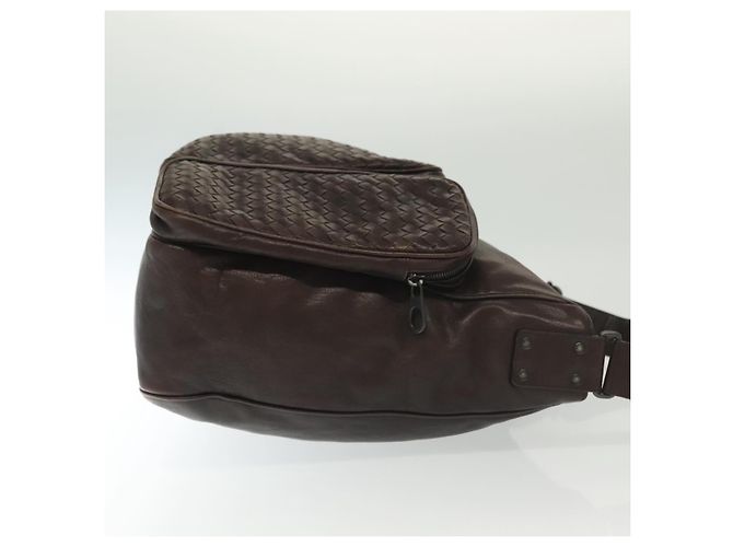 Autre Marque Borsa a Spalla in Pelle Marrone INTRECCIATO di BOTTEGA VENETA Auth fm4835 - vista 4