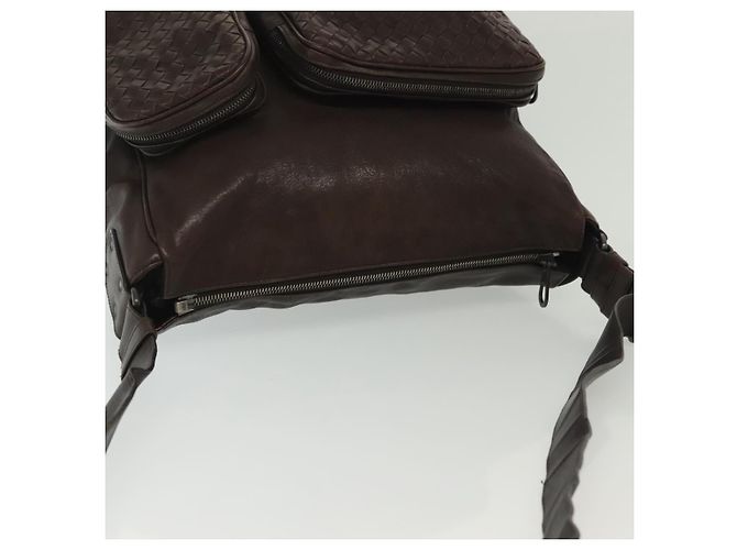 Autre Marque Borsa a Spalla in Pelle Marrone INTRECCIATO di BOTTEGA VENETA Auth fm4835 - vista 6