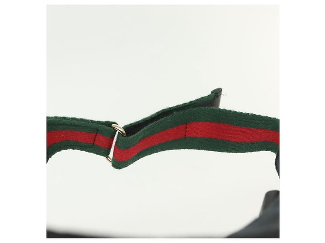 GUCCI GG Canvas Web Sherry Line Sonnenblende S Schwarz Rot Grün Auth yk19412 - Ansicht 10