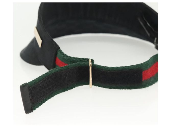 GUCCI GG Canvas Web Sherry Line Sonnenblende S Schwarz Rot Grün Auth yk19412 - Ansicht 11