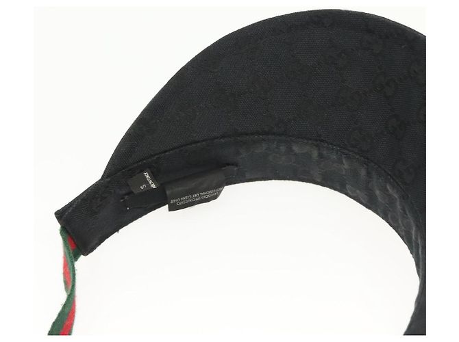 GUCCI GG Canvas Web Sherry Line Sonnenblende S Schwarz Rot Grün Auth yk19412 - Ansicht 14