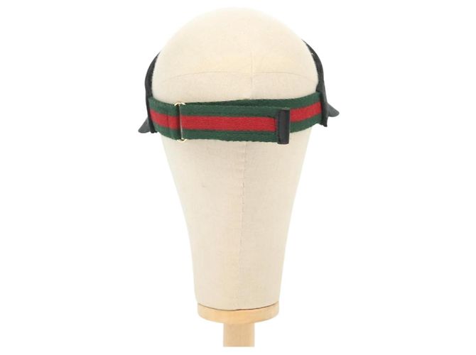 GUCCI GG Canvas Web Sherry Line Sonnenblende S Schwarz Rot Grün Auth yk19412 - Ansicht 3