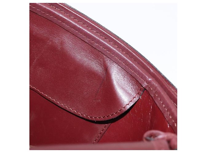 Cartier Bolso de Hombro Must Line de Cuero Burdeos y Oro Auth gh540 Dorado - vista 19