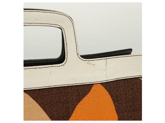 Borsa a mano Miu Miu in tela marrone Auth BA5216 - vista 3