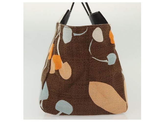Borsa a mano Miu Miu in tela marrone Auth BA5216 - vista 4