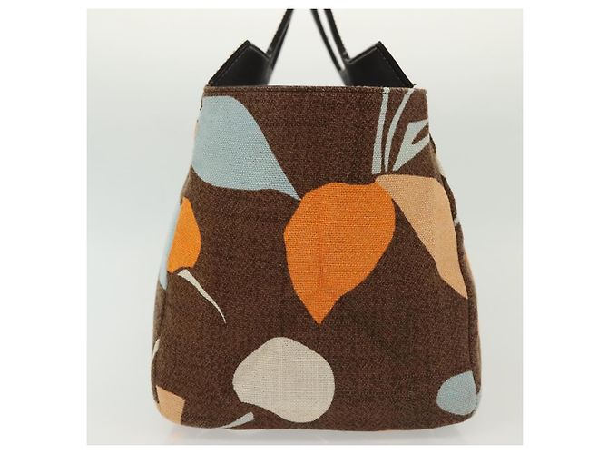 Borsa a mano Miu Miu in tela marrone Auth BA5216 - vista 5