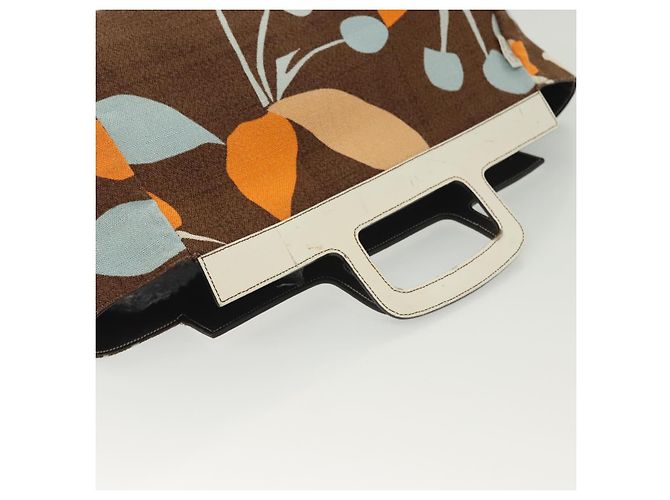 Borsa a mano Miu Miu in tela marrone Auth BA5216 - vista 7