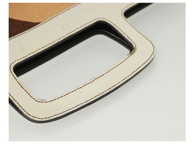Borsa a mano Miu Miu in tela marrone Auth BA5216 - vista 8