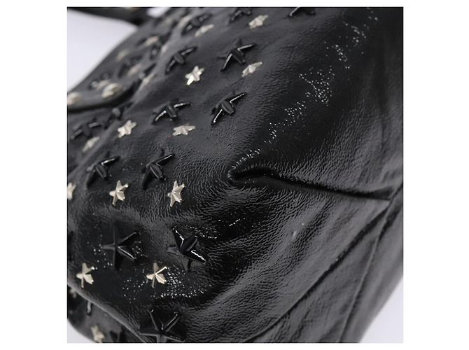 Borsa Tote Jimmy Choo Studs in pelle verniciata nera e argento Auth BA5147 Nero - vista 16