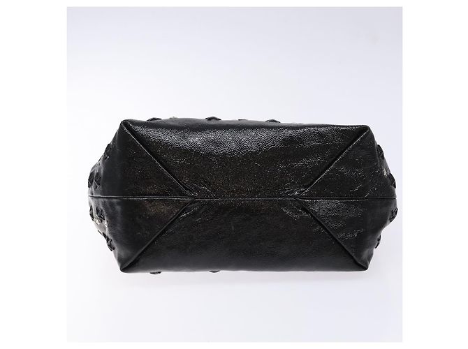 Borsa Tote Jimmy Choo Studs in pelle verniciata nera e argento Auth BA5147 Nero - vista 5