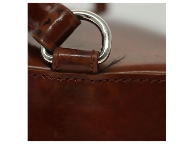 Borsa a Spalla CARTIER Smalto Marrone Argento Auth 140103 - vista 10