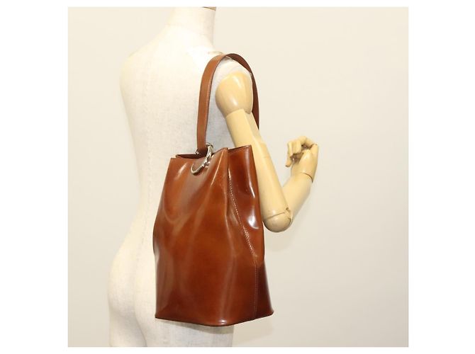 Borsa a Spalla CARTIER Smalto Marrone Argento Auth 140103 - vista 23