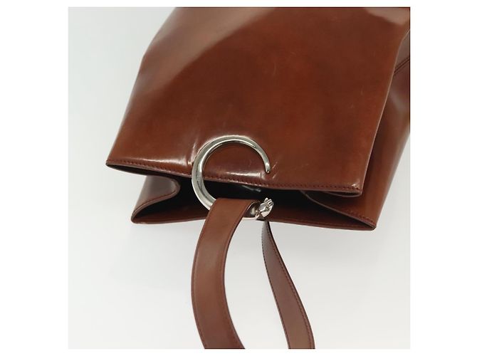 Borsa a Spalla CARTIER Smalto Marrone Argento Auth 140103 - vista 6