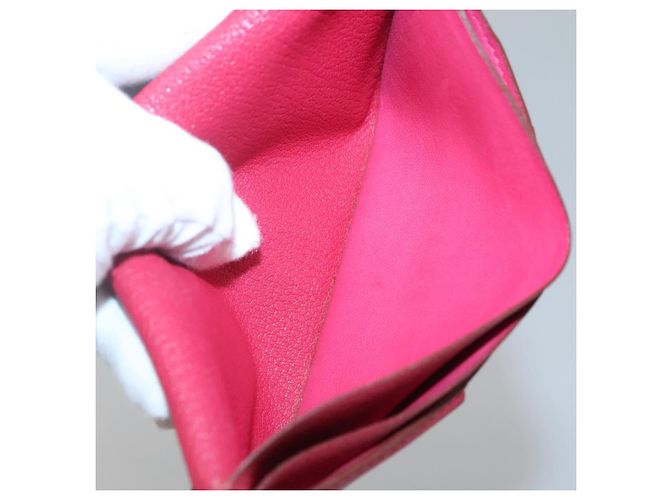 Hermès Portafoglio HERMES Pelle Rossa Argento Auth 142361 Rosso - vista 19