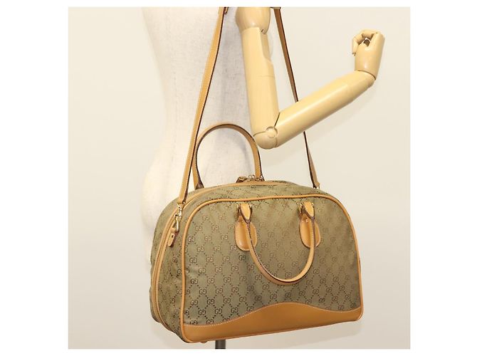 Borsa Boston GG Canvas Gucci 2way Oro Beige 013 123 3659 Auth ep10260 D'oro - vista 23
