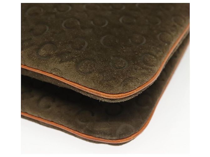 Céline Borsa a spalla in tela Macadam C di CELINE in suede marrone e oro Auth 139556 D'oro - vista 11