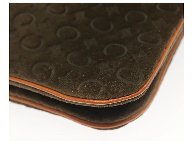 Céline Borsa a spalla in tela Macadam C di CELINE in suede marrone e oro Auth 139556 D'oro - vista 12