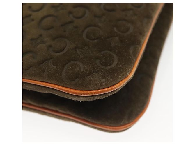 Céline Borsa a spalla in tela Macadam C di CELINE in suede marrone e oro Auth 139556 D'oro - vista 13