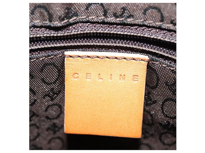 Céline Borsa a spalla in tela Macadam C di CELINE in suede marrone e oro Auth 139556 D'oro - vista 15