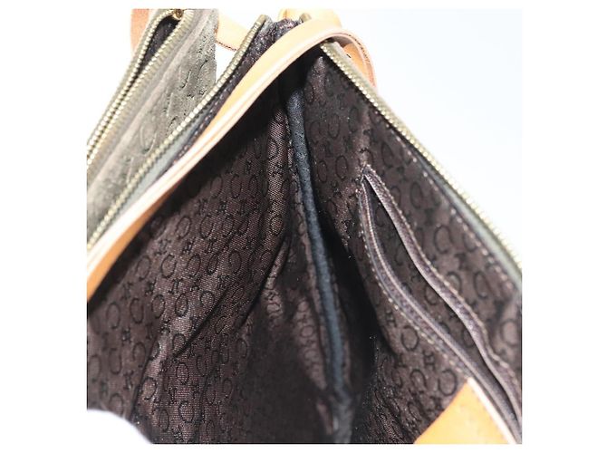Céline Borsa a spalla in tela Macadam C di CELINE in suede marrone e oro Auth 139556 D'oro - vista 18