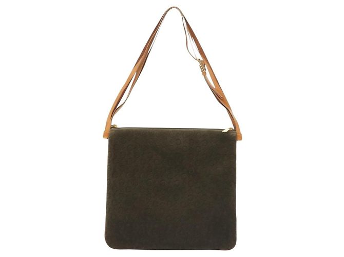 Céline Borsa a spalla in tela Macadam C di CELINE in suede marrone e oro Auth 139556 D'oro - vista 2