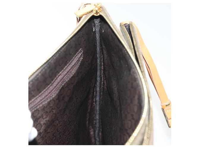 Céline Borsa a spalla in tela Macadam C di CELINE in suede marrone e oro Auth 139556 D'oro - vista 20